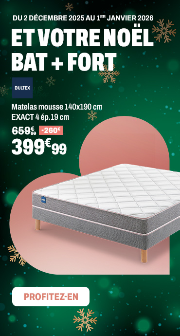 BULTEX Matelas mousse 140x190 cm EXACT 4 ép.19 cm